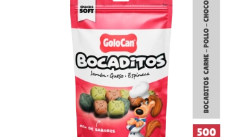 Bocaditos Sabor Jamón, Queso y Espinaca para Perro Golocan - 500 grs